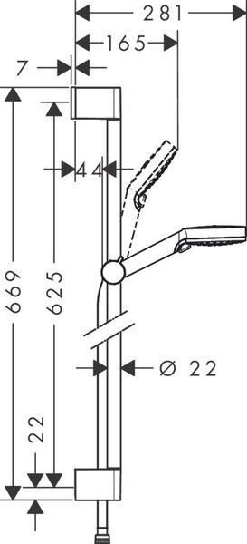 Hansgrohe Crometta set de duș perete crom-alb 26534400