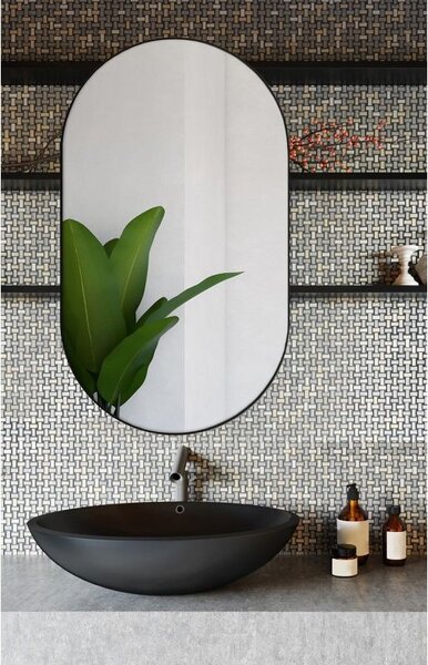 Ars Longa Scandi oglindă 40x80 cm oval negru SCANDI4080-C