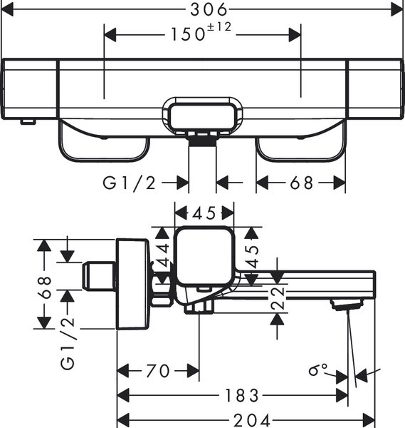Hansgrohe Ecostat baterie cadă-duș perete cu termostat crom 15774000
