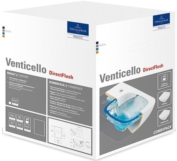 Villeroy & Boch Venticello set combi-pack cu tablă agăţat fără margine alb 4611RS01