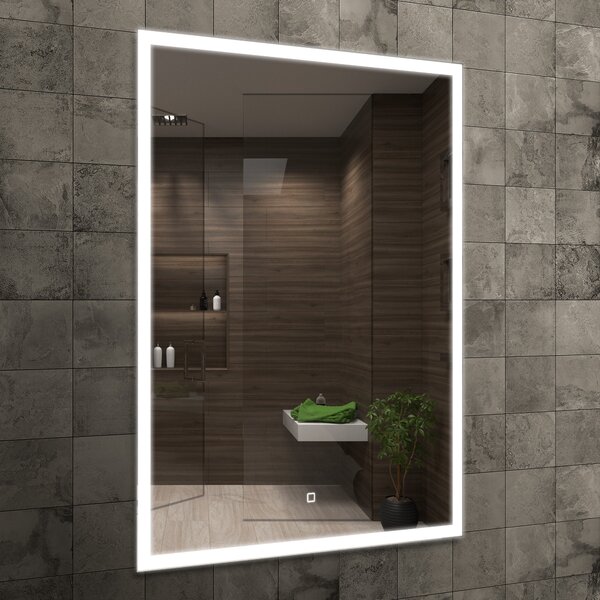 Venti Prymus oglindă 60x80 cm dreptunghiular cu iluminare argint 5907459662290