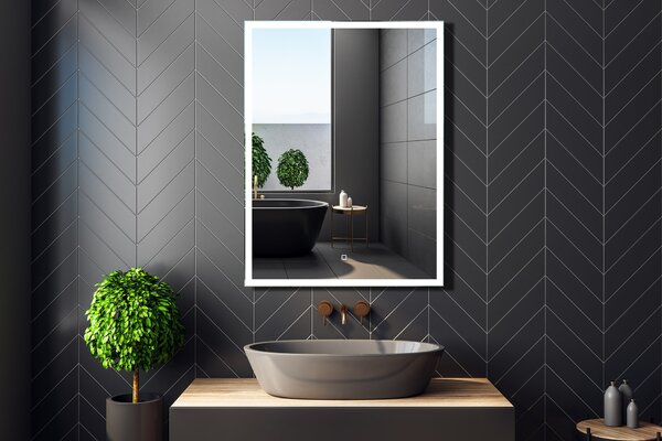 Venti Prymus oglindă 60x80 cm dreptunghiular cu iluminare argint 5907459662290