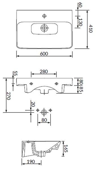 Cersanit Mille lavoar cu dulap 60 cm gri S801-317-DSM