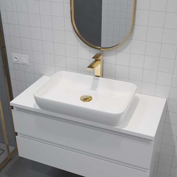 Oltens Solberg lavoar 62x41.5 cm dreptunghiular de blat alb luciu 40318000