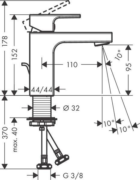 Hansgrohe Vernis Shape baterie lavoar stativ crom 71561000