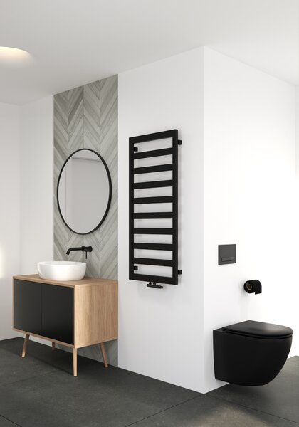 Oltens Benk calorifer de baie scară 115x50 cm negru mat 55005300