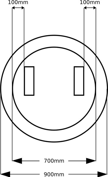Baltica Design Bright oglindă 90x90 cm rotund cu iluminare auriu 5904107900469