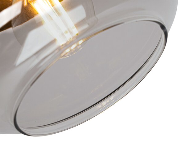 Spotlight de design negru cu auriu și sticlă fumurie - Kyan