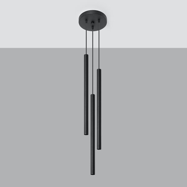 Sollux Lighting Pastelo lampă suspendată 3x40 W negru SL.0471