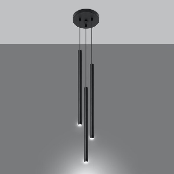 Sollux Lighting Pastelo lampă suspendată 3x40 W negru SL.0471