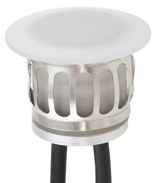 EVN P67108 Corp de iluminat LED încastrat în pardoseală, 12 V c.c., 3.000 K, reglabil, Alb, Plastic, Modern, Corpuri de iluminat încastrate rotunde