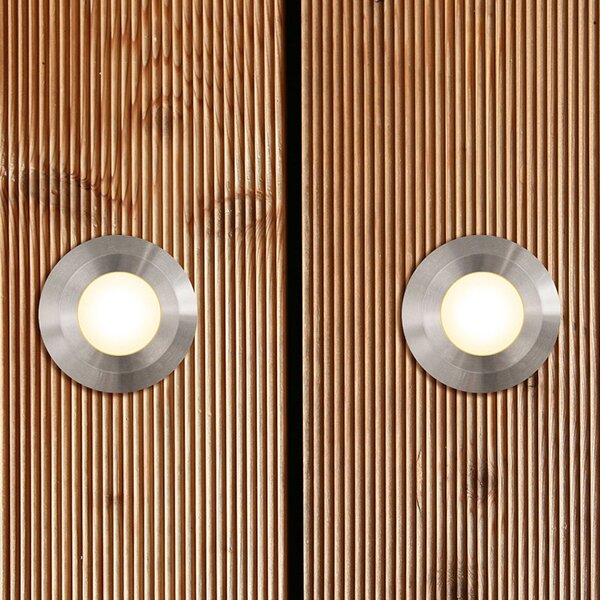 EVN P6710 Corp de iluminat încastrat în pardoseală, 12 V c.c., rotund, 3.000 K, Metalic, Metal, Modern, Corpuri de iluminat încastrate rotunde
