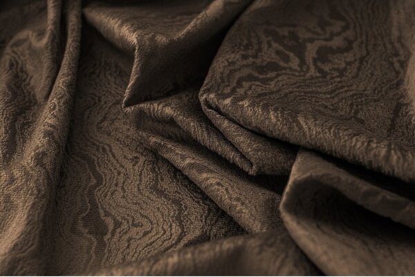 Draperie opaca DUNES VELVET 140x250 cm, maro Agatat: Inele metalice