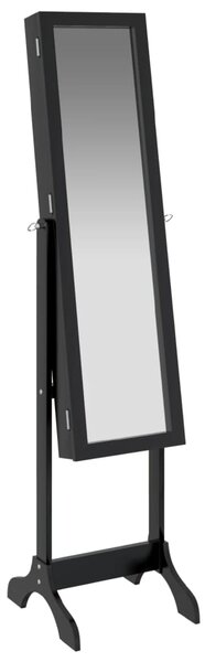 Oglindă de sine stătătoare, negru, 34x37x146 cm