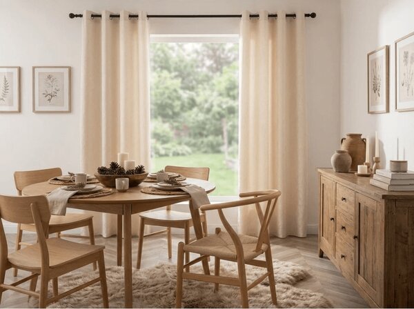 Draperie opaca DUNES VELVET 140x250 cm, crem Agatat: Inele metalice