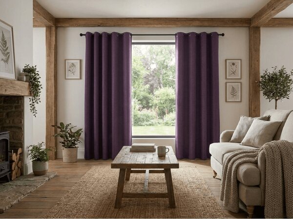 Draperie opaca DUNES VELVET 140x250 cm, mov Agatat: Inele metalice