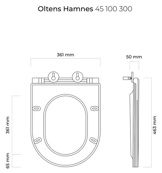 Oltens Hamnes capac wc SoftClose negru 45100300