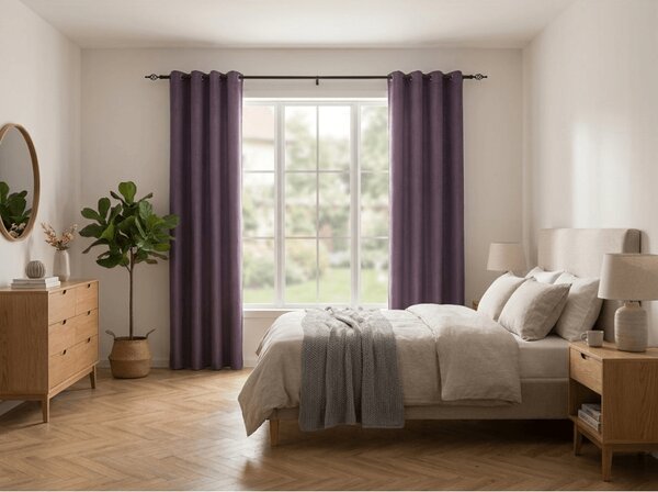 Draperie opaca DUNES VELVET 140x250 cm, mov Agatat: Inele metalice