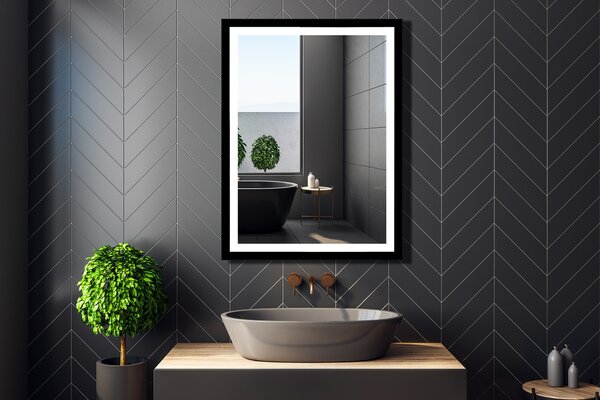 Venti Luxled oglindă 60x80 cm dreptunghiular cu iluminare negru 5907459662450