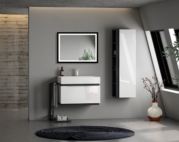 Venti Luxled oglindă 60x80 cm dreptunghiular cu iluminare negru 5907459662450