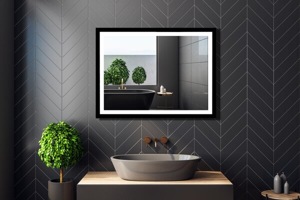 Venti Luxled oglindă 60x80 cm dreptunghiular cu iluminare negru 5907459662450