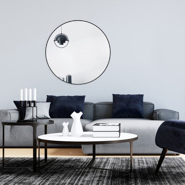 Ars Longa Loft oglindă 70x70 cm rotund negru LOFT70-C