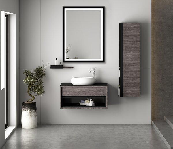 Venti Luxled oglindă 60x80 cm dreptunghiular cu iluminare negru 5907459662450