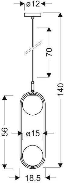 Candellux Cordel lampă suspendată 2x28 W alb-alamă 32-73464