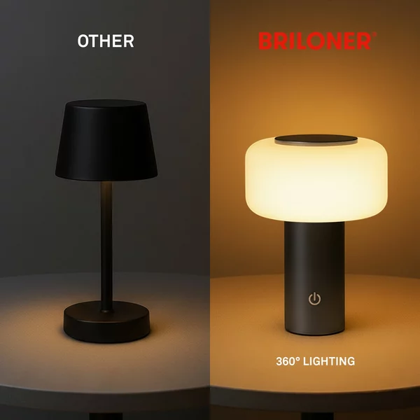 Briloner Lampa de masă cu LED și baterie Juna, antracit, IP44, dimabilă, 20 cm, reglabil, Negru, Plastic, Modern