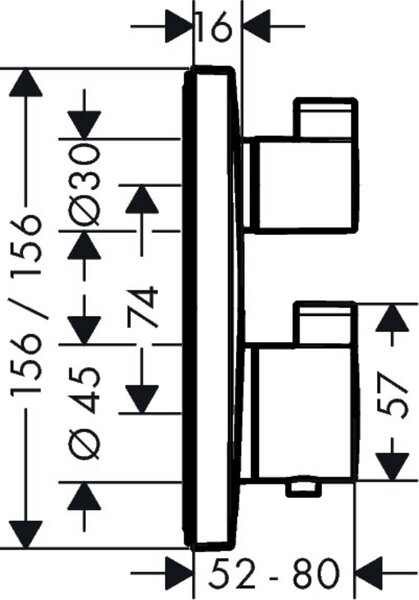 Hansgrohe Ecostat baterie de duș ascuns cu termostat crom 15712000