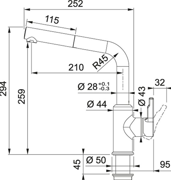 Franke Urban baterie bucătărie pe picior alb 115.0595.088