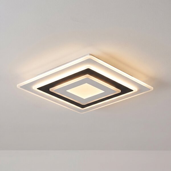 Lindby plafonieră LED Rebeka, 50 x cm, CCT, dimabilă, reglabil, Alb, Camera de zi / sufragerie, Plastic, Modern