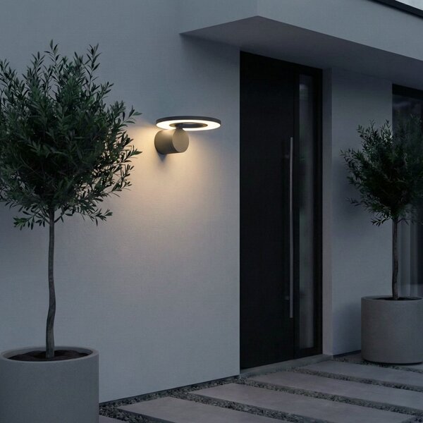 Arcchio LED-Aparec de iluminat exterior Tovio, antracit, rotativ, Gri, Aluminiu, Modern