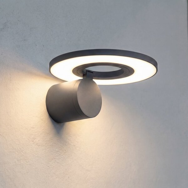 Arcchio LED-Aparec de iluminat exterior Tovio, antracit, rotativ, Gri, Aluminiu, Modern
