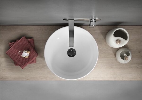 Cersanit Moduo lavoar 40x40 cm rotund de blat alb luciu K116-048