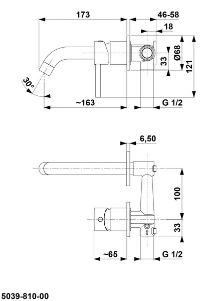 KFA Armatura Moza baterie lavoar ascuns crom 5039-810-00