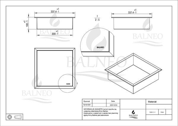 Balneo Wall-Box One Copper/Miedź raft de nișă 30 cm cupru OB-CO2