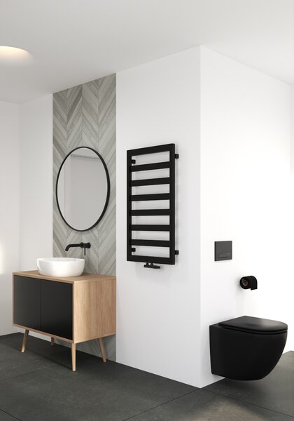 Oltens Benk calorifer de baie scară 91x50 cm negru mat 55004300
