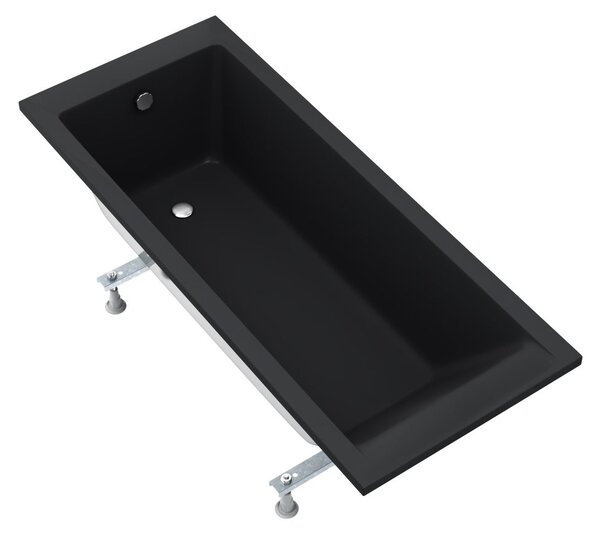 Oltens Langfoss cada dreptunghiulară 140x70 cm negru 10001300