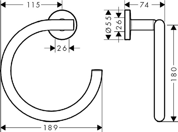 Hansgrohe Logis Universal suport prosop crom 41724000