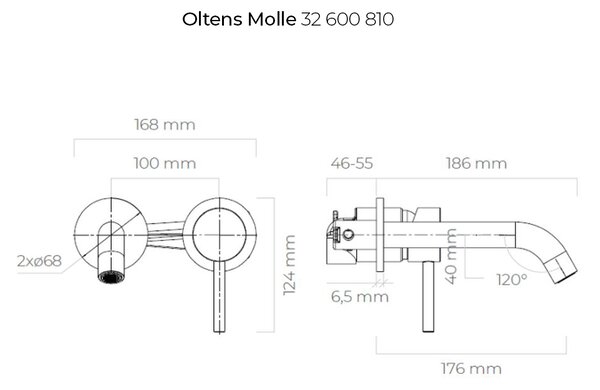 Oltens Molle baterie lavoar ascuns auriu periat 32600810