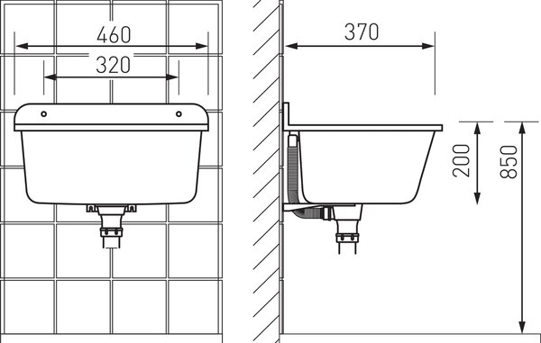 Ferro cuvă de utilitate 46x37 cm plastic DRK37/46G