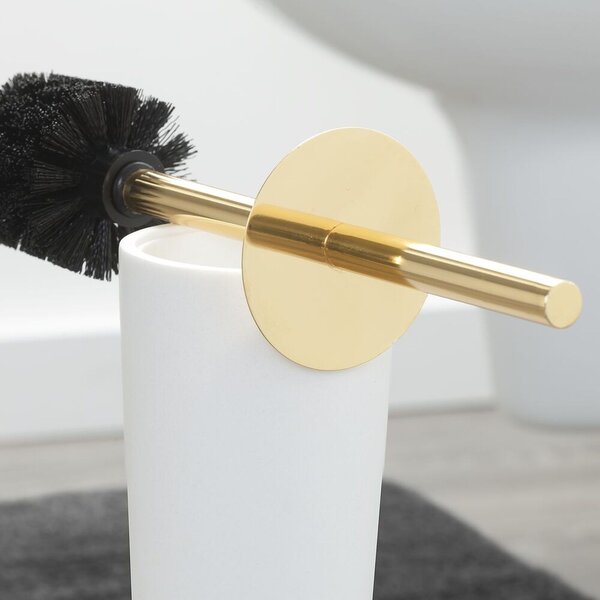 Sealskin Glossy perie de toaletă stativ alb-auriu 362320549