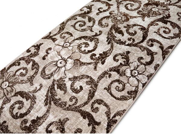 Model Cappuccino 16003, Traversa Crem Maro, Festonata, Latime 60 cm 60 x 300