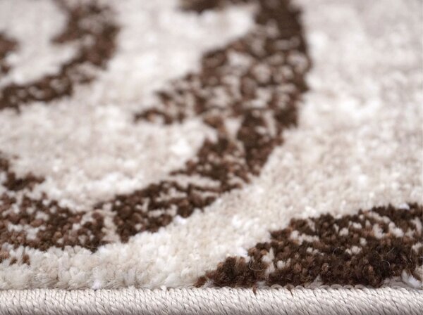 Model Cappuccino 16003, Traversa Crem Maro, Festonata, Latime 60 cm 60 x 300