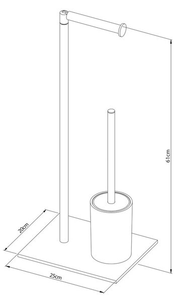 Sealskin Tube suport cu perie wc crom 800204