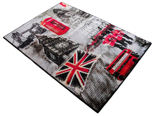 Kolibri England 11191, Covor Dreptunghiular, Gri Multicolor, Dreptunghi, 120x170