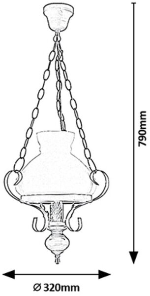 Rabalux Petronel lampă suspendată 1x60 W negru 7076