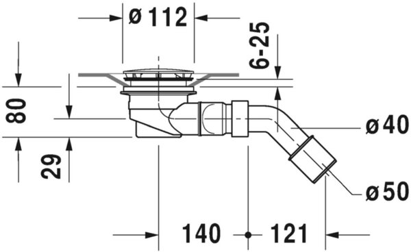 Duravit D-Code sifon cădiță duș 791260000001000