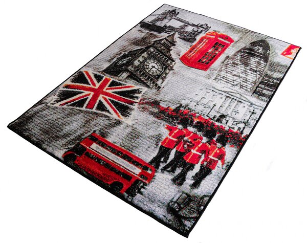 Kolibri England 11191, Covor Dreptunghiular, Gri Multicolor, Dreptunghi, 120x170